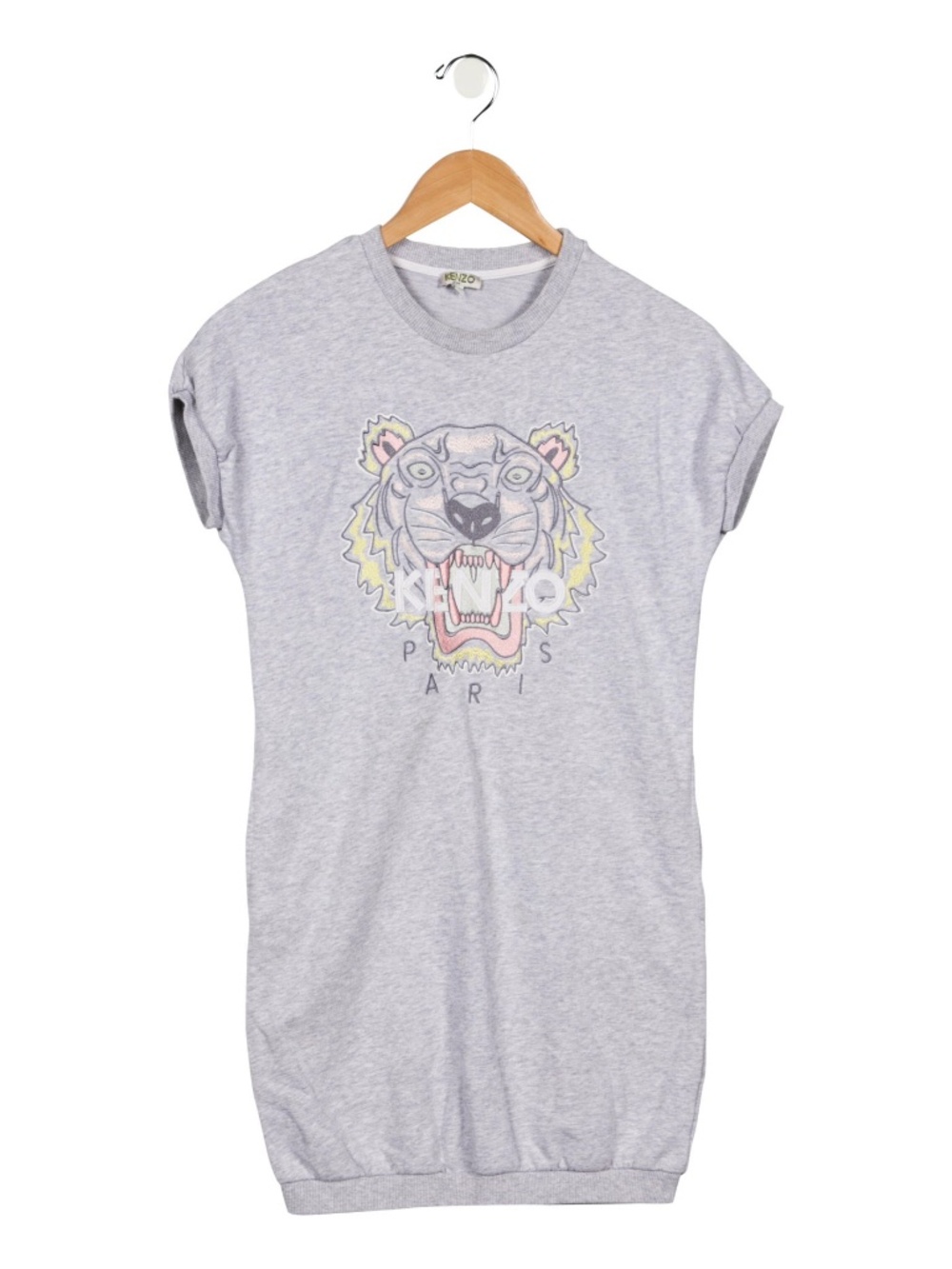 enzo Kids Tiger Graphic Sweatshirt Dress Girls Size 12 Gray